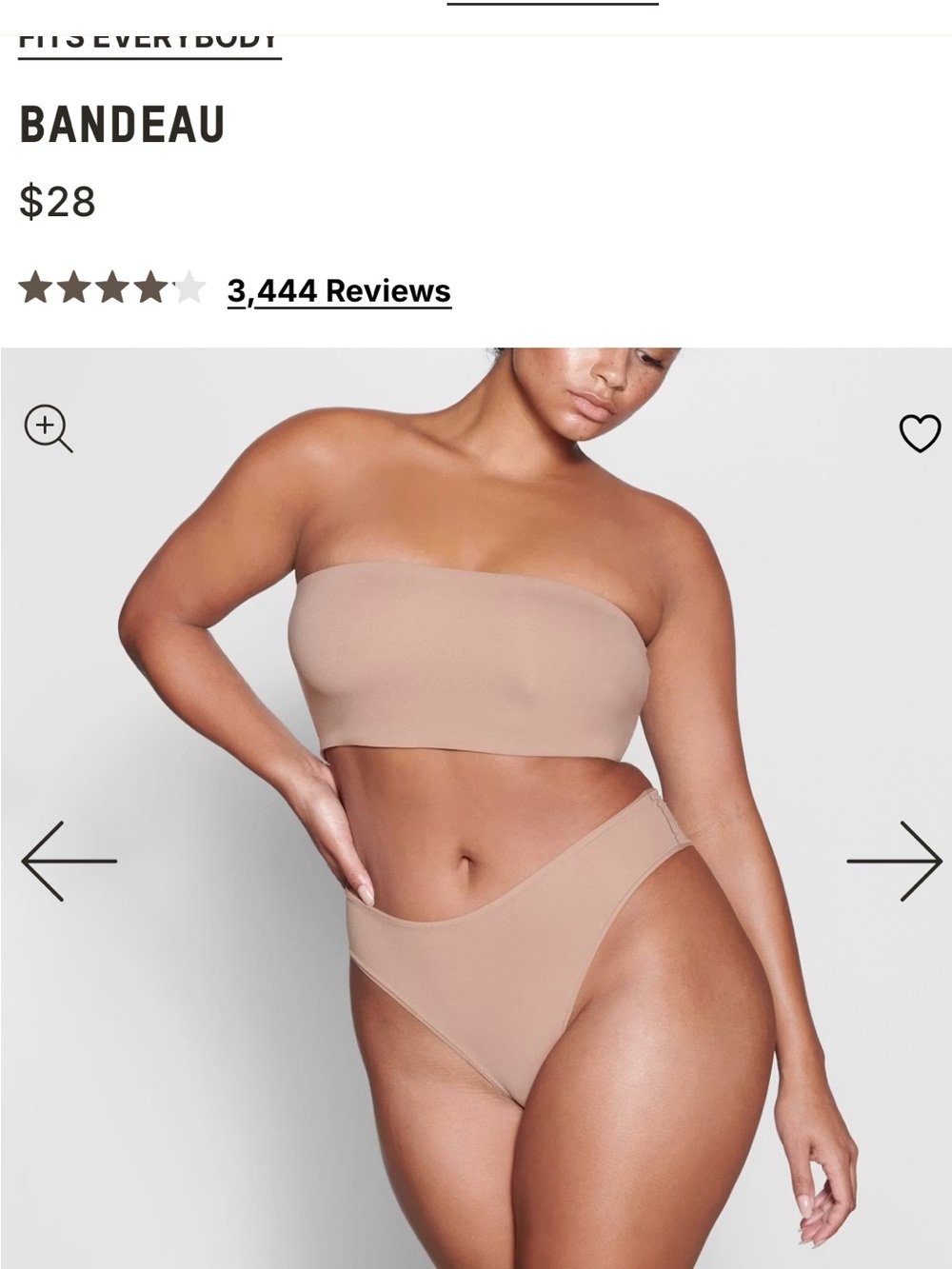 SKIMS BANDEAU Bra Color Sienna Sz. M